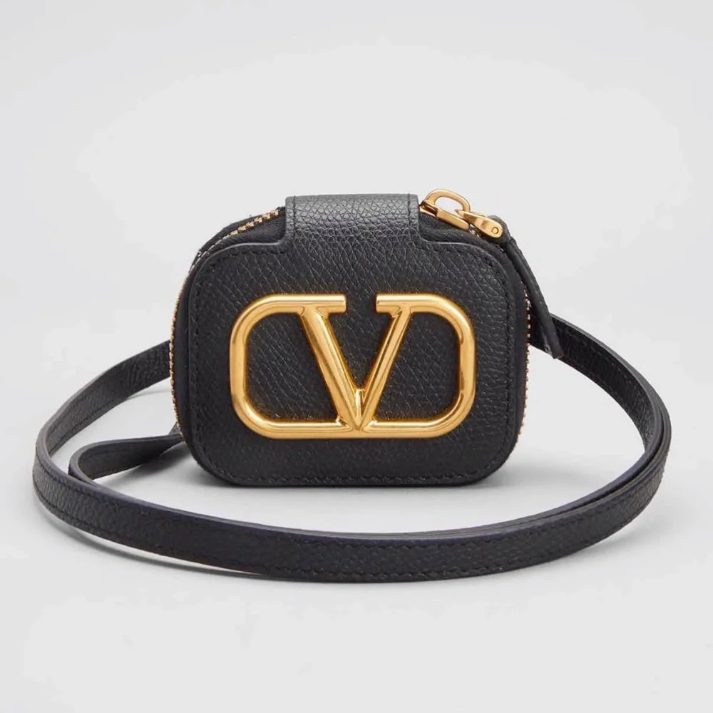 VALENTINO GARAVANI VLogo Calfskin Airpods Pro Case With Leather Strap